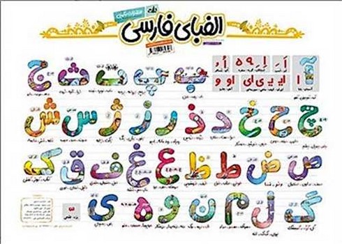 پوستر وایت بردی آموزش الفبای فارسی