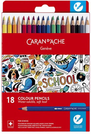 مداد رنگی آبرنگی 18 رنگ جعبه مقوایی(کرن داش سوئیس) 