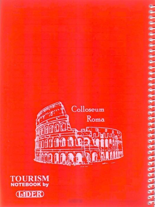 دفتر 50 برگ سیمی جلد طلقی نارنجی لیدر طرح کلوزئوم