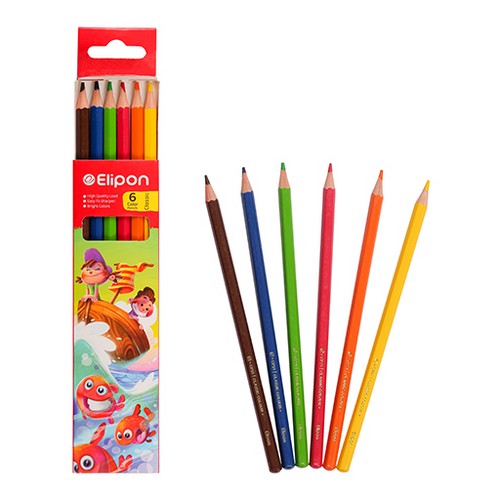 الیپون---مداد-رنگی-بسته-6-رنگ