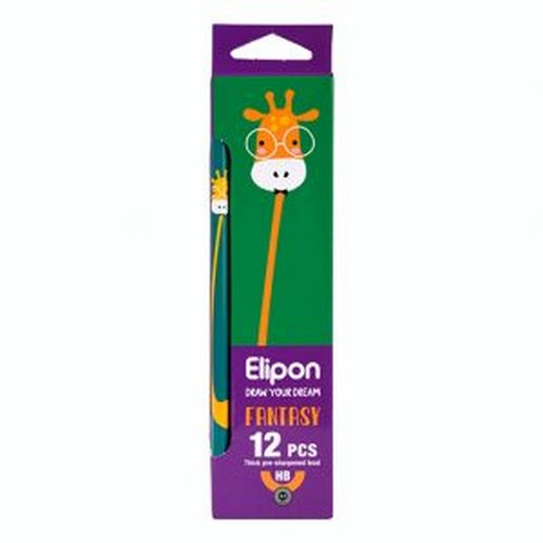الیپون---مداد-مشکی-فانتزی-گرد-طرح-giraff-بسته-12-عددی-1212