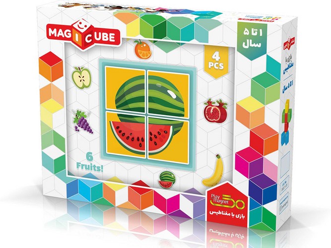 مکعب-جادویی-مگنتی-میوه-ها---4-تایی-(pwmagnet)-جعبه-ای