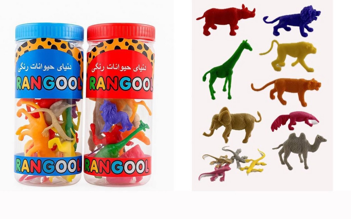 رنگول---دنیای-حیوانات-رنگی-12-قطعه-(فرفره-های-رنگی-پویا)-قوطی