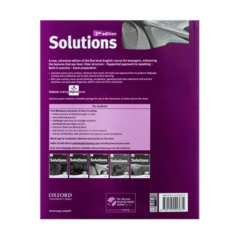 تصویر  Solutions Intermediate 2nd SB + WB + DVD