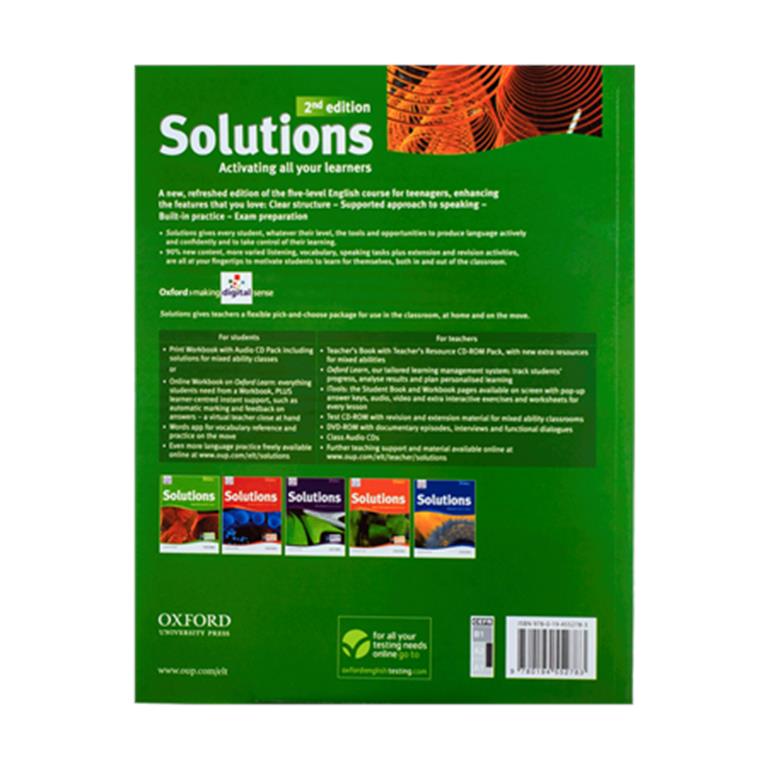 تصویر  Solutions Elementary 2nd SB + WB + DVD